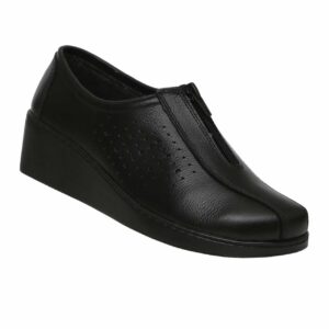 Calzado Rómulo - Zapato Cuero Sabrina Ejecutivo Cruz Verde Suela Poliuretano 0875-Ngr