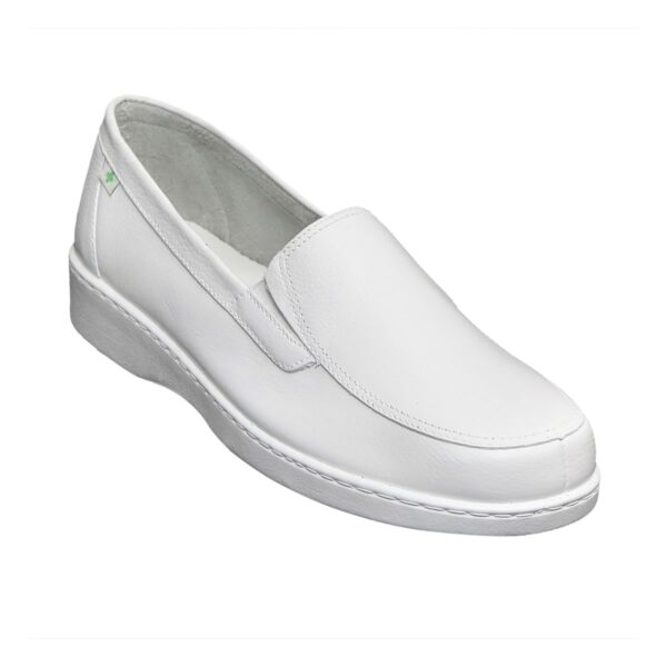 Calzado Rómulo - Zapato Cuero Sabrina Sanitario Cruz Verde Suela Poliuretano 1089-Bco