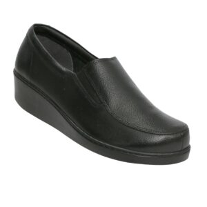 Calzado Rómulo - Zapato Cuero Sabrina Ejecutivo Cruz Verde Suela Poliuretano 1090-Ngr