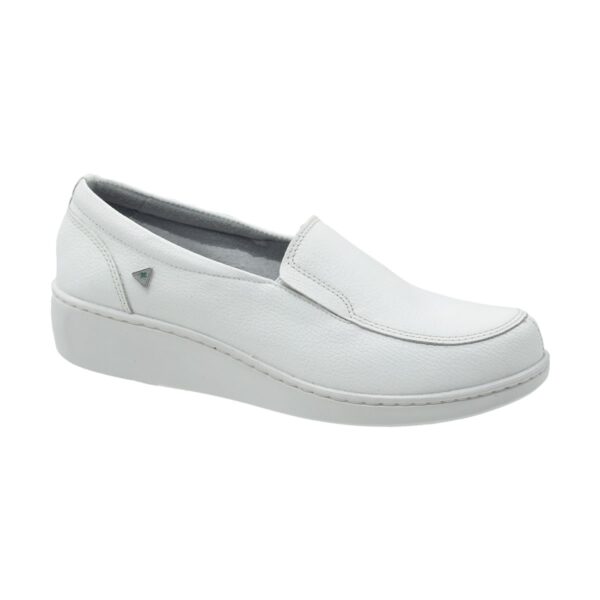 Calzado Rómulo - Zapato Cuero Sabrina Sanitario Cruz Verde Suela Poliuretano 2765-Bco