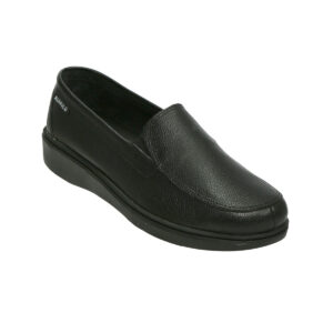 Calzado Rómulo - Zapato Cuero Sabrina Ejecutivo Cruz Verde Suela Caucho 3224-Ngr