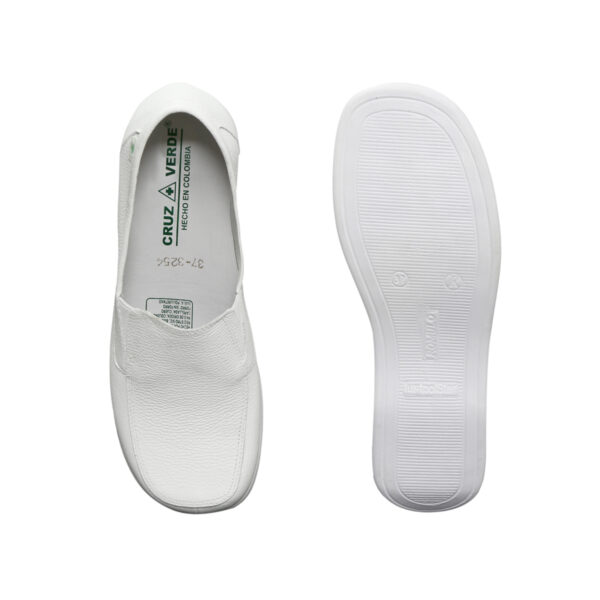 Zapato Cuero Sabrina Sanitario Cruz Verde Suela Poliuretano 3254-Bco - Imagen 2
