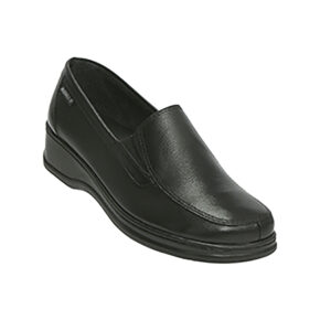 Calzado Rómulo - Zapato Cuero Sabrina Ejecutivo Cruz Verde Suela Poliuretano 3254-Ngr