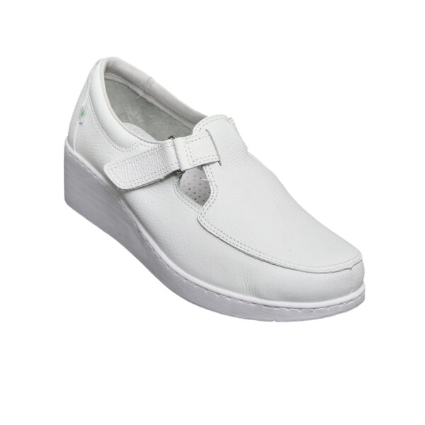 Calzado Rómulo - Zapato Cuero Sabrina Sanitario Cruz Verde Suela Poliuretano 3263-Bco