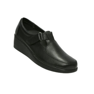 Calzado Rómulo - Zapato Cuero Sabrina Ejecutivo Cruz Verde Suela Poliuretano 3263-Ngr