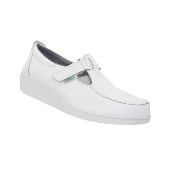 Zapato Cuero Sabrina Sanitario Cruz Verde Suela Poliuretano 3513-Bco Calzado Rómulo - Zapato Cuero Sabrina Sanitario Cruz Verde Suela Poliuretano 3513-Bco