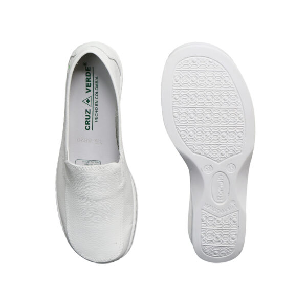 Zapato Cuero Sabrina Sanitario Cruz Verde Suela Poliuretano 8820-Bco - Imagen 4