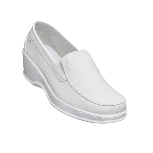 Calzado Rómulo - Zapato Cuero Sabrina Sanitario Cruz Verde Suela Poliuretano 8820-Bco