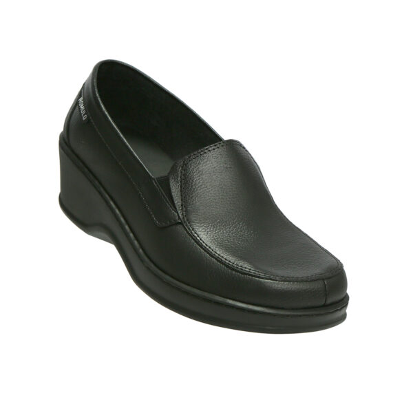 Calzado Rómulo - Zapato Cuero Sabrina Ejecutivo Cruz Verde Suela Poliuretano 8820-Ngr