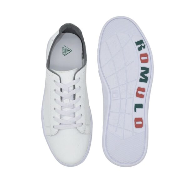 Zapato Cuero Romulo Deportivo Cruz Verde Suela Caucho 9077-Bco - Imagen 2