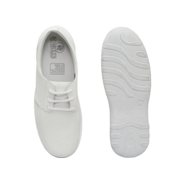 Zapato Cuero Softy Sanitario Cruz Verde Suela Poliuretano 9229-Bco - Imagen 4