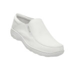 Calzado Rómulo - Zapato Cuero Softy Sanitario Cruz Verde Suela Poliuretano 9235-Bco