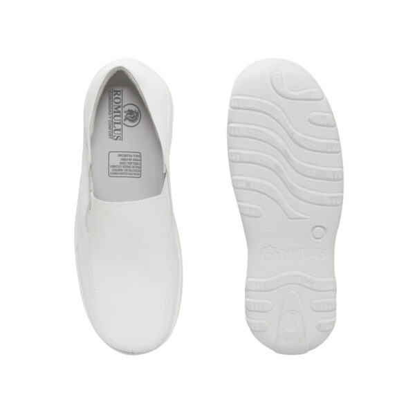 Zapato Cuero Softy Sanitario Cruz Verde Suela Poliuretano 9235-Bco - Imagen 4