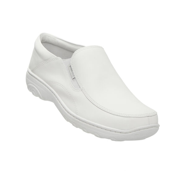 Calzado Rómulo - Zapato Cuero Softy Sanitario Cruz Verde Suela Poliuretano 9235-Bco