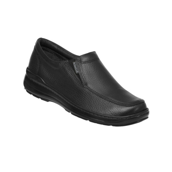 Calzado Rómulo - Zapato Cuero Softy Ejecutivo Cruz Verde Suela Poliuretano 9252-Ngr